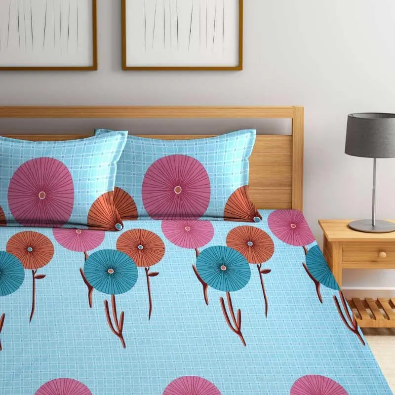 Dandelion Spark Printed Microfiber Bedsheet - 130 GSM media 1