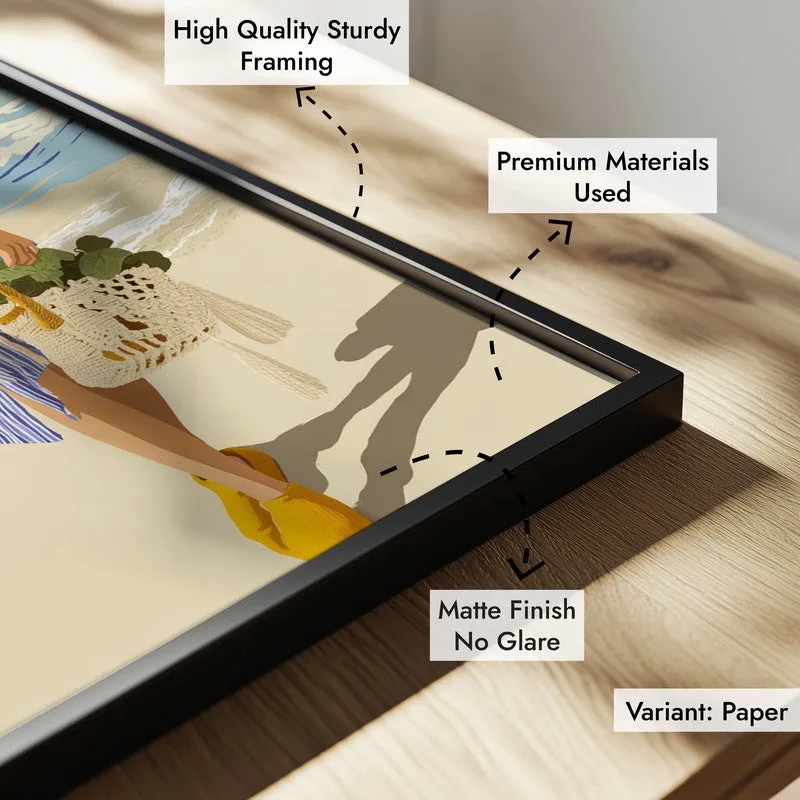Nerise Travel Illustration Canvas Wall Painting With Black Frame media 6