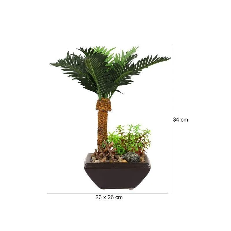 Faux Phoenix Bonsai In Ceramic Pot - 34 cms media 4