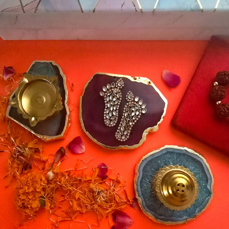 Diwali Glow Tea Light Holder (Multicolor) - Set Of Three