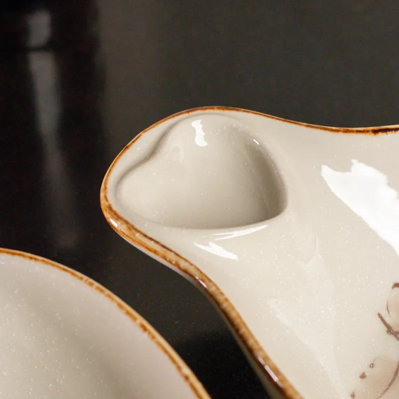 Dual Section Rustic Edge Serving Bowl(700 mL) - Set Of Two media 4