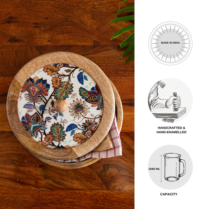 Golzar Enamelled Mango Wood Roti Box media 6