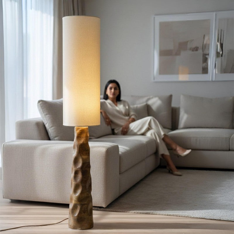 Tall White Mango Wood Floor Lamp media 3