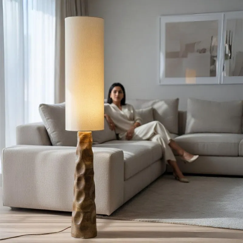 Tall White Mango Wood Floor Lamp media 3