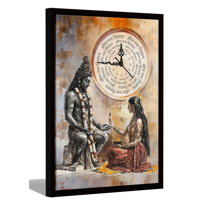 Shiva Shakti Wall Art With Clock media 4