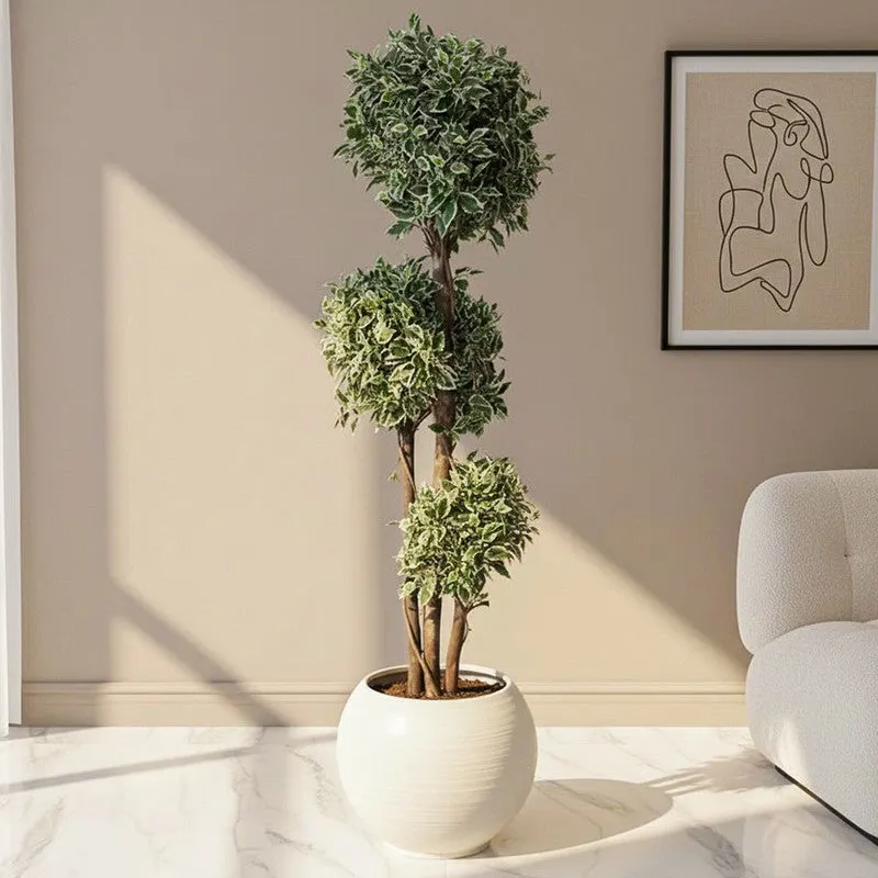 Green Code Artificial Plant With Black Plastic Pot - 5 Feet media 1