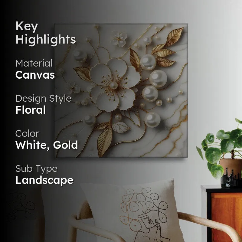 Daisy Pearls Floral Wall Painting media 2