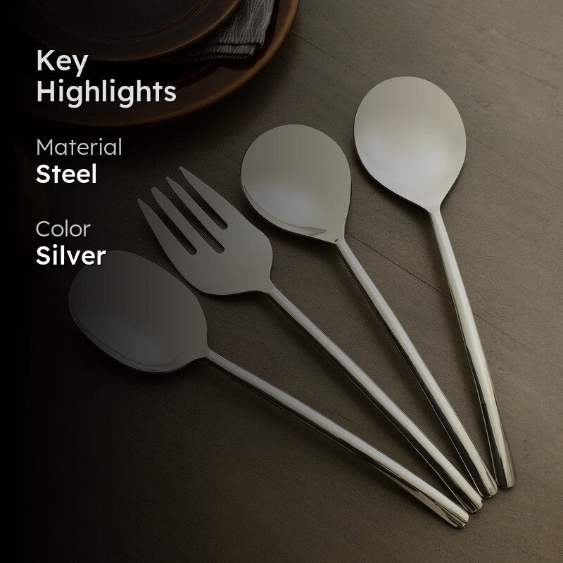 Ava Luxe Serving Set (Silver) - Four Piece Set media 2