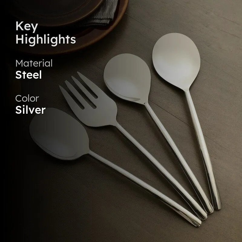 Ava Luxe Serving Set (Silver) - Four Piece Set media 2