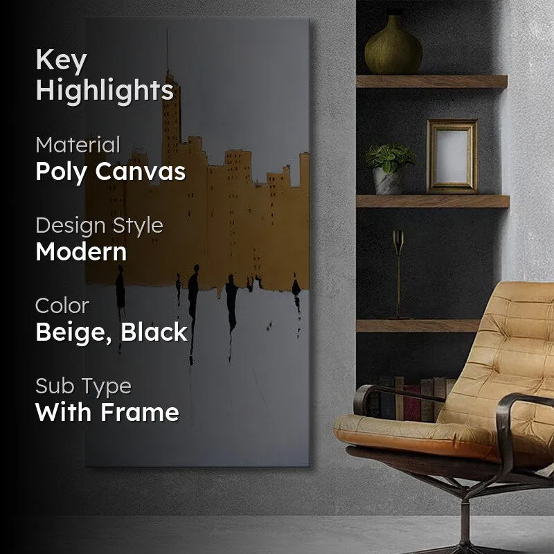 Modern Urban City Skyline Wall Painting media 2