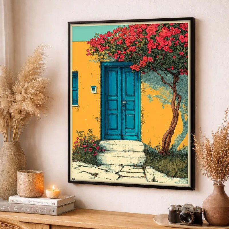 Floral Shade Canvas Wall Painting - Black Frame media 3