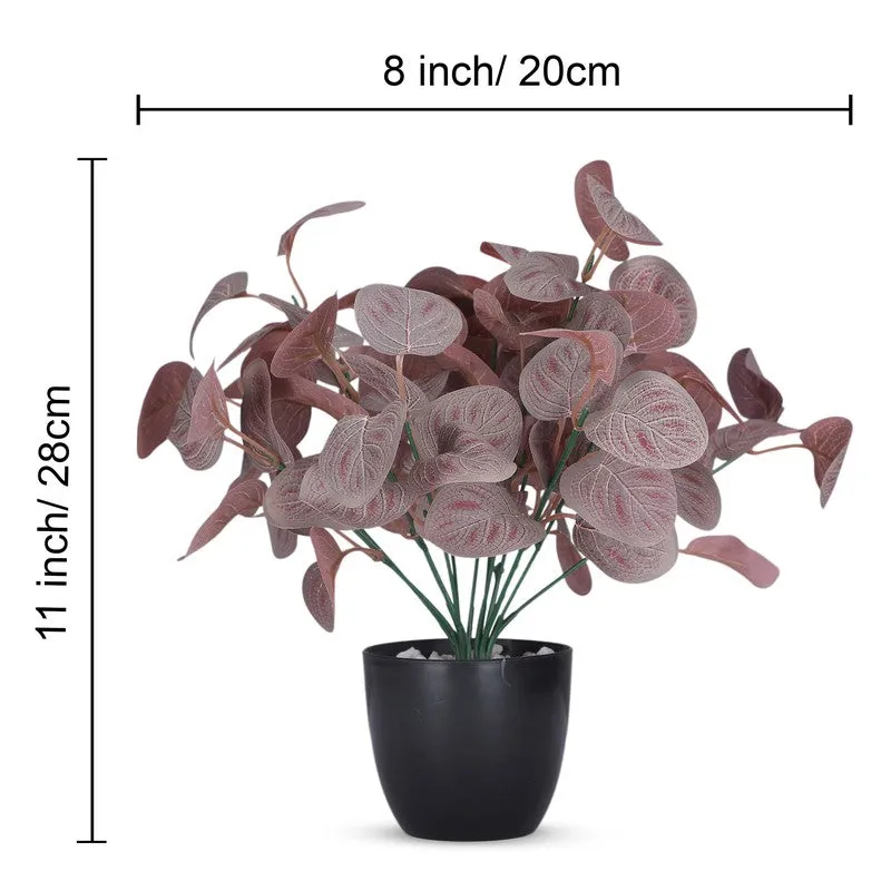 Artificial Purple Eucalyptus Plant With Black Plastic Pot media 5