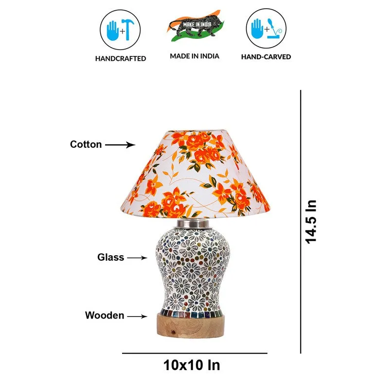 Santora Fleur Cone Wooden Table Lamp - Orange media 9