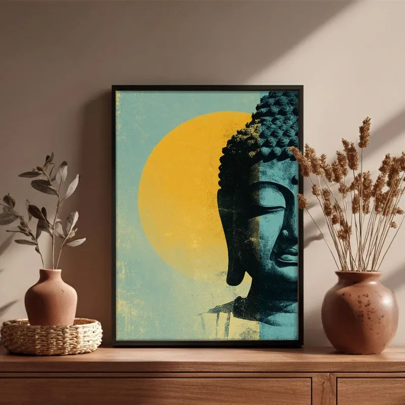 Buddha In Golden Aura III Archival Paper Wall Painting With Black Frame media 6