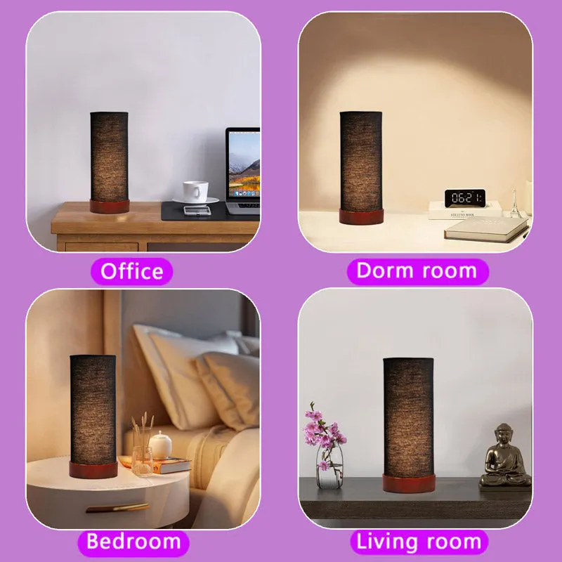Jaala Tower Wooden Table Lamp - Black,Brown media 5