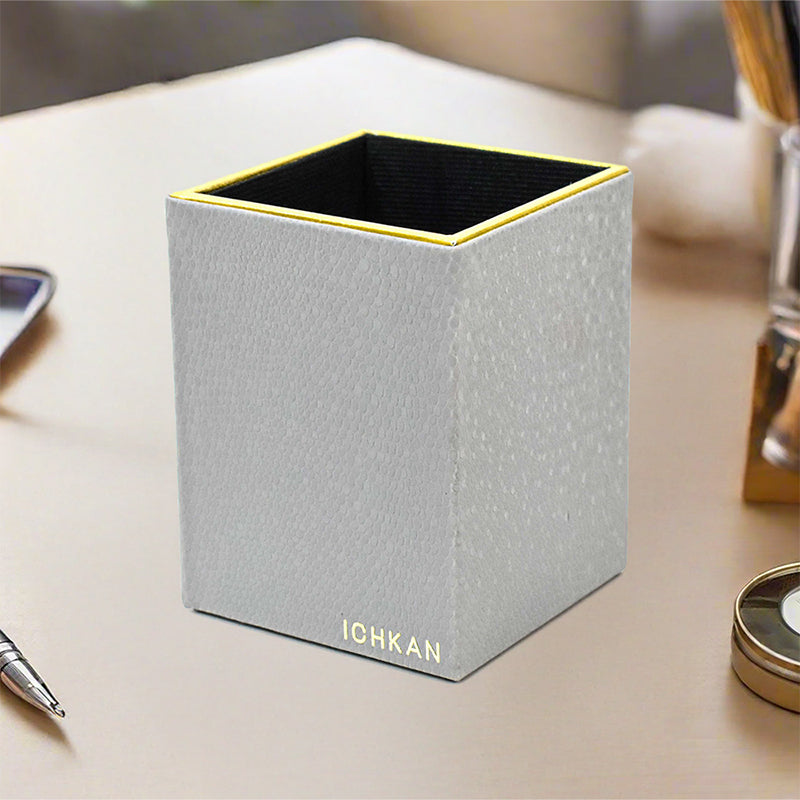 Tisquo Faux Leather Pen Stand - Grey