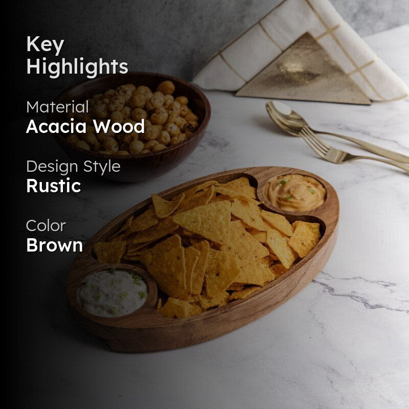 Hoshi Acacia Wood Platter media 2