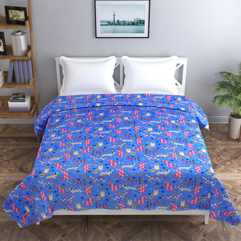 Warm Paws Flannel Duvet Cover (Blue) - 190 GSM media 5