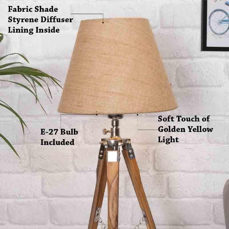 Mini Tripod Fabric Table Lamp - Brown media 5