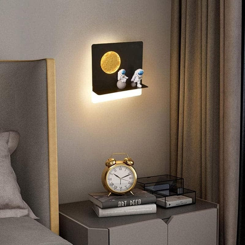 Astronauts To The Moon Metal LED Resin Wall Lamp media 4