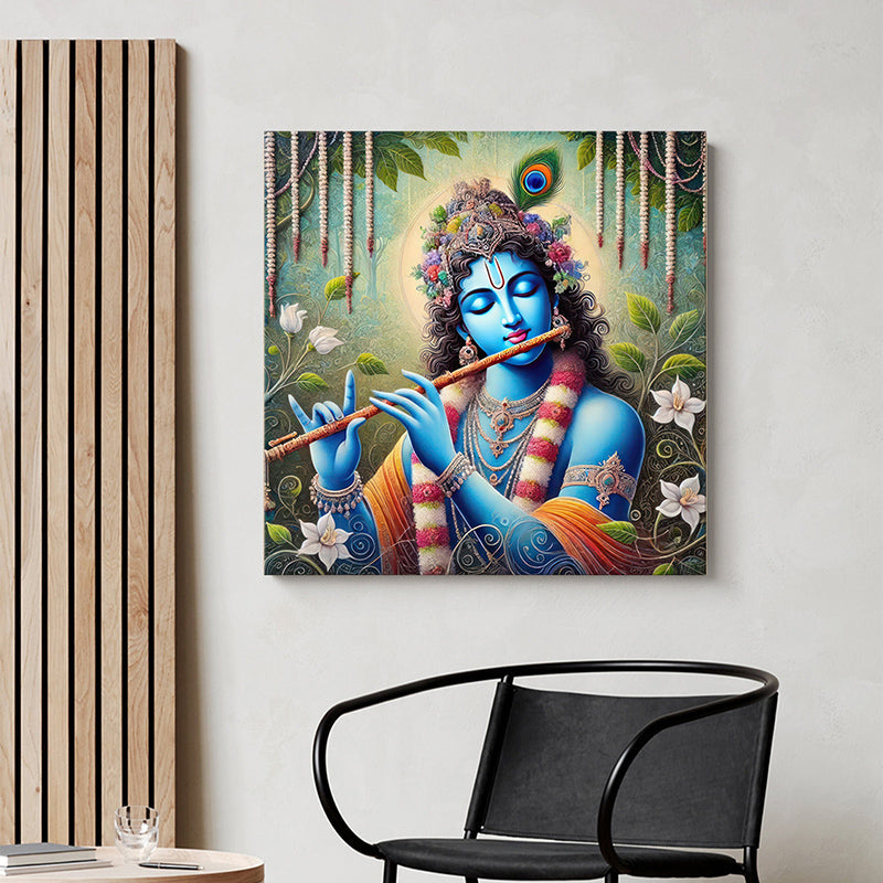 Krishna And His Flute Wall Painting