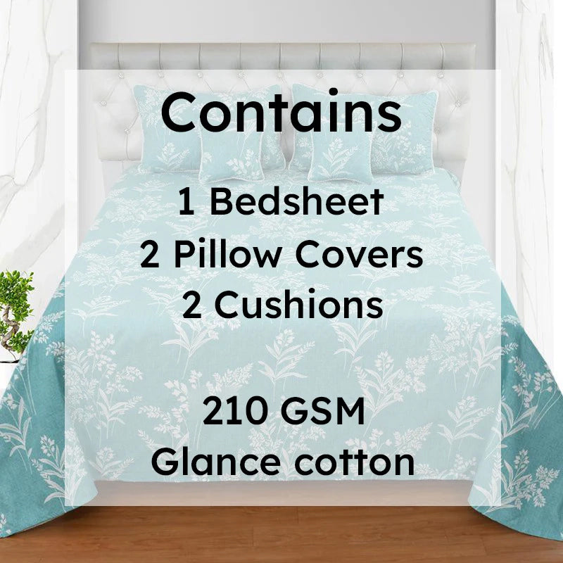 Winter's Grass Floral Cotton Bedding Set - Five Piece Set media 8