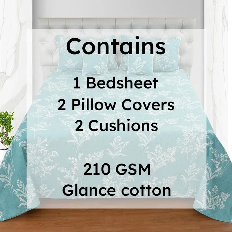 Winter's Grass Floral Cotton Bedding Set - Five Piece Set media 8