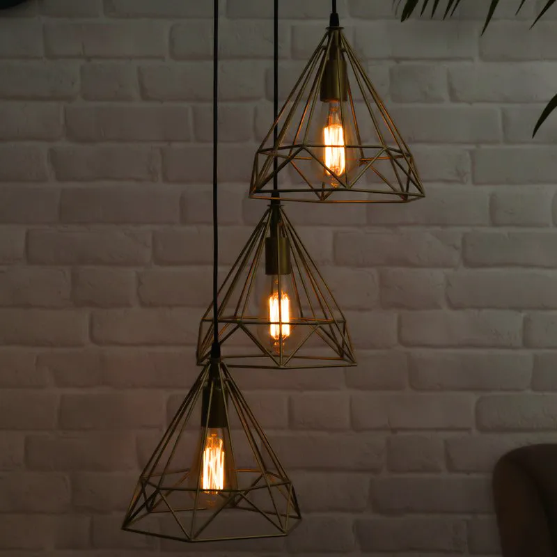 Diamond Mesh Cluster Ceiling Lamp media 1
