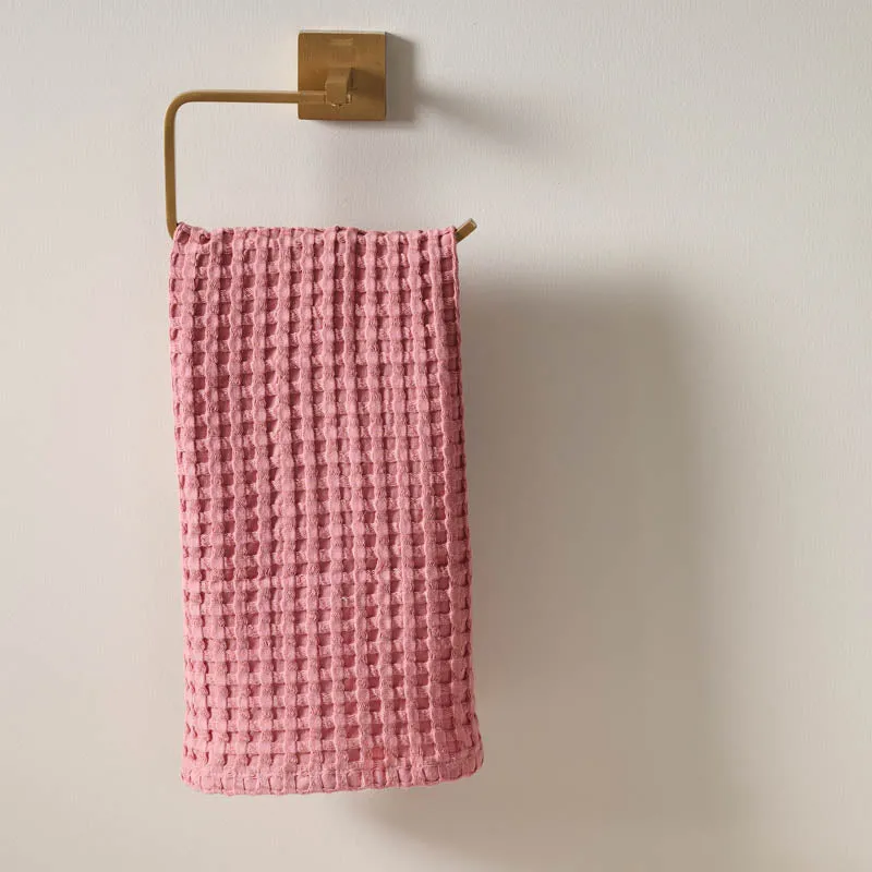 Fluffy Waffle Hand Towel (Pink) - Set Of Two media 3