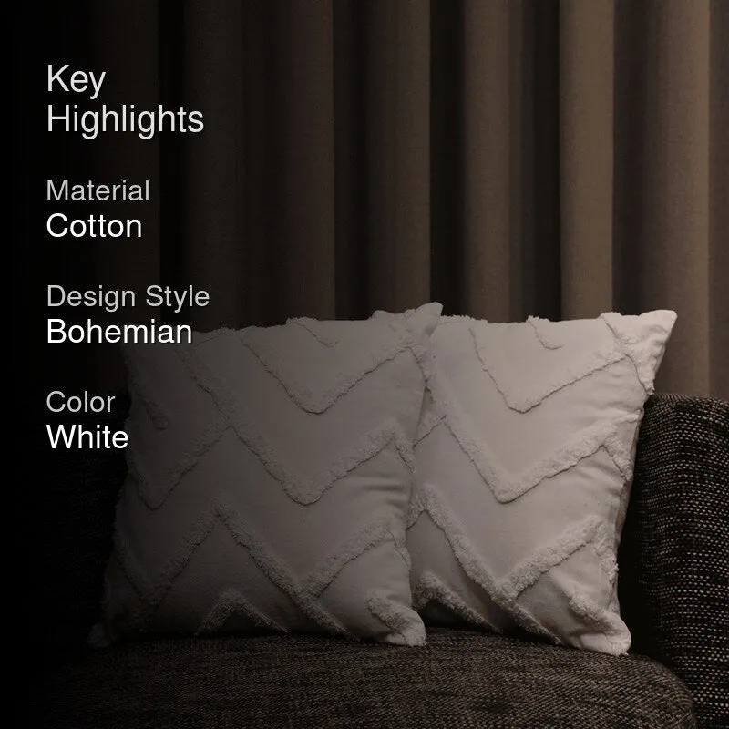 Cushy Peaks Tufted Cushion Cover (Ivory) - Set Of Two media 2