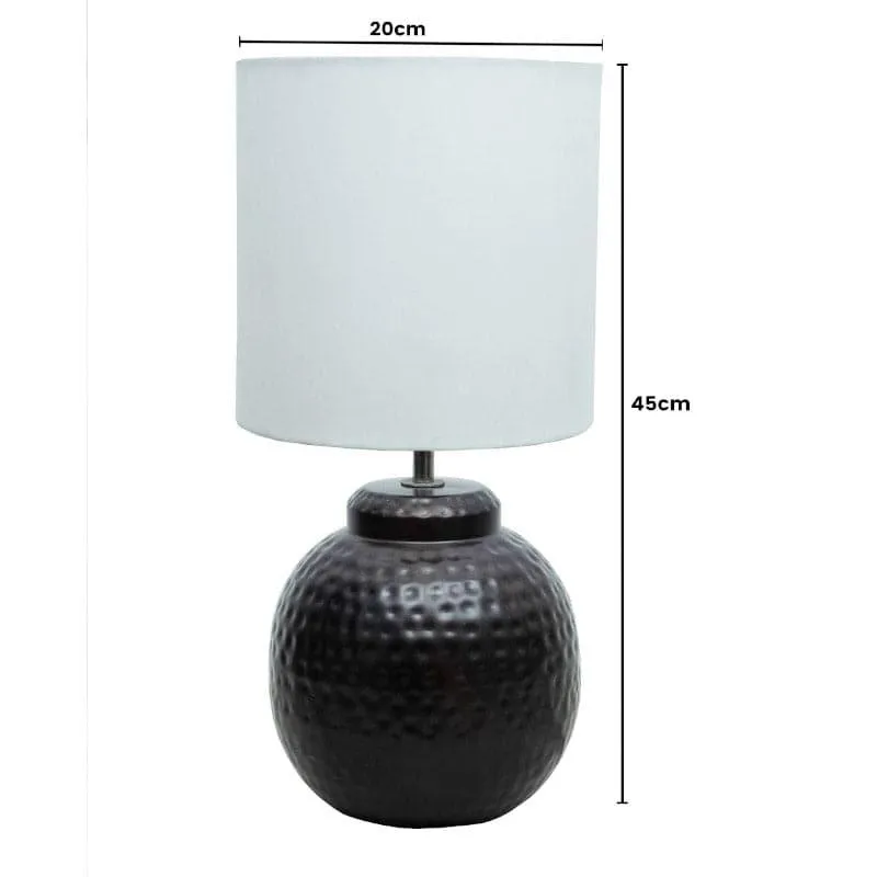 Marie Pastha Fabric Table Lamp - White,Black media 6