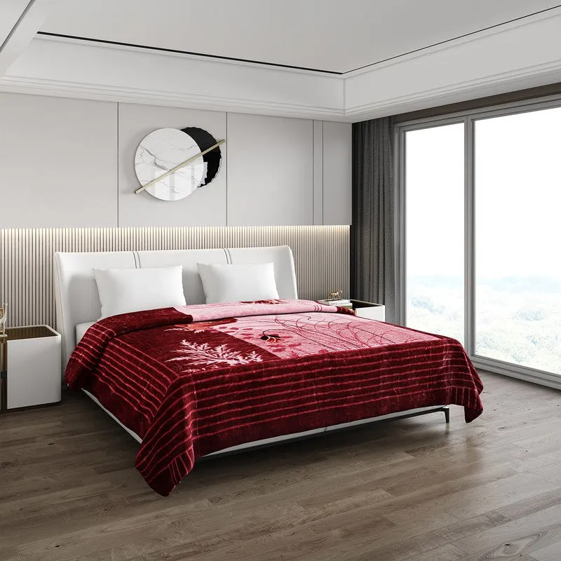 Monte Carlo Crimson Dream Blanket (Maroon) - 800 GSM media 1