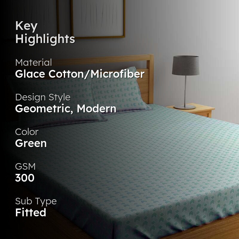Miniature Mosaic - Turquoise Microfiber Bedsheet - 300 GSM media 2