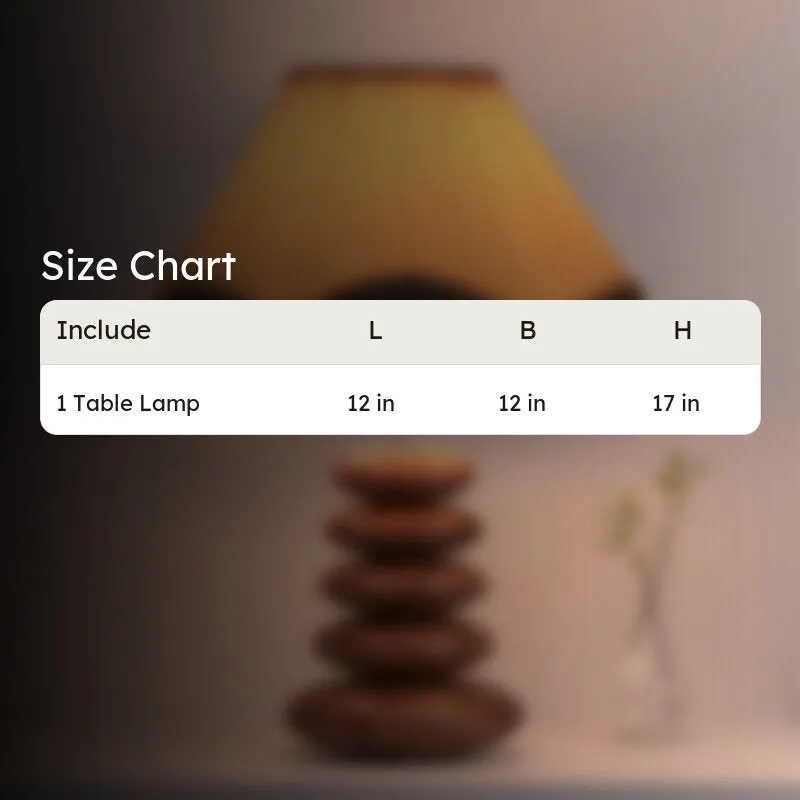 Glozen Cotton Table Lamp With Wooden Base - Ivory media 8