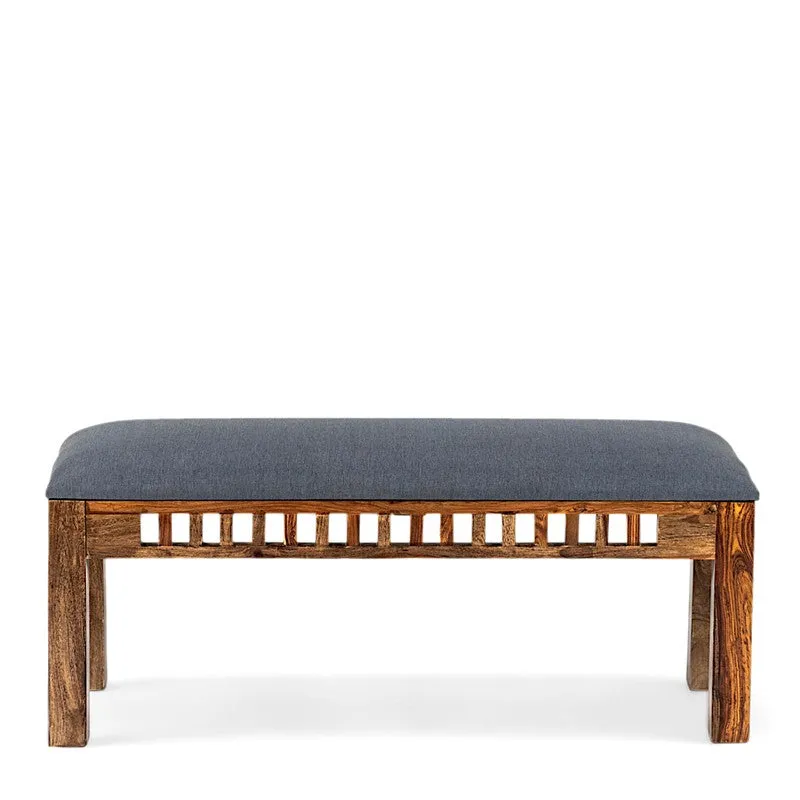 Cervon Sheesham Wooden Bench - Grey media 4