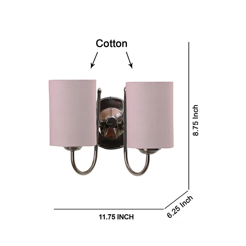 Veda Duo Cylindrical Fabric & Metal Wall Lamp - Grey media 5