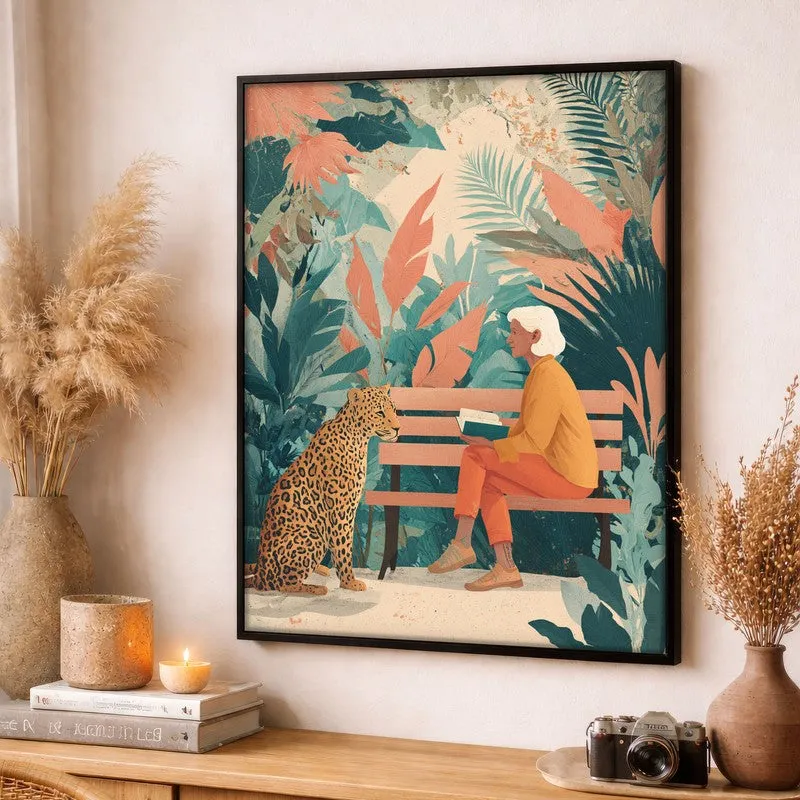 Urban Jungle Canvas Wall Painting - Black Frame media 3