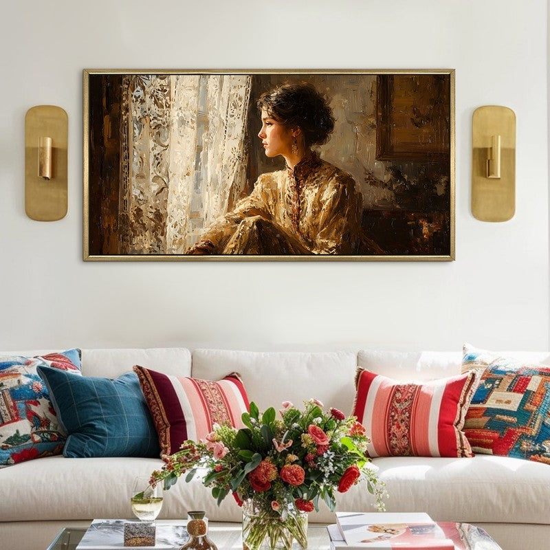 Quiet Bloom Canvas Wall Painting With Frame