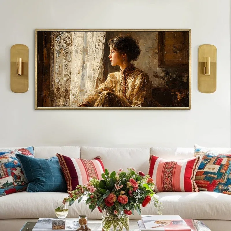 Quiet Bloom Canvas Wall Painting With Frame media 1