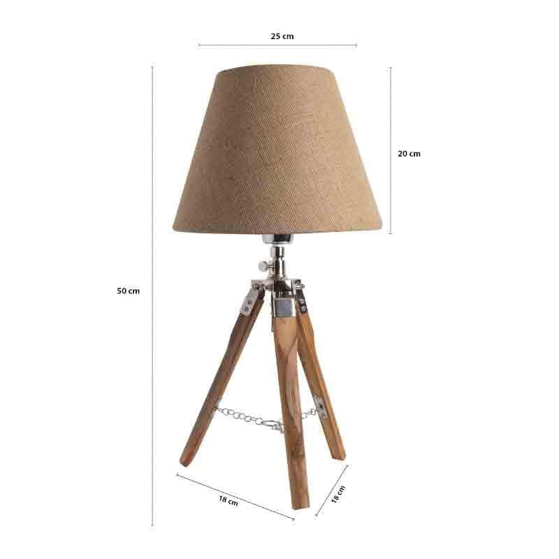 Mini Tripod Fabric Table Lamp - Brown media 6