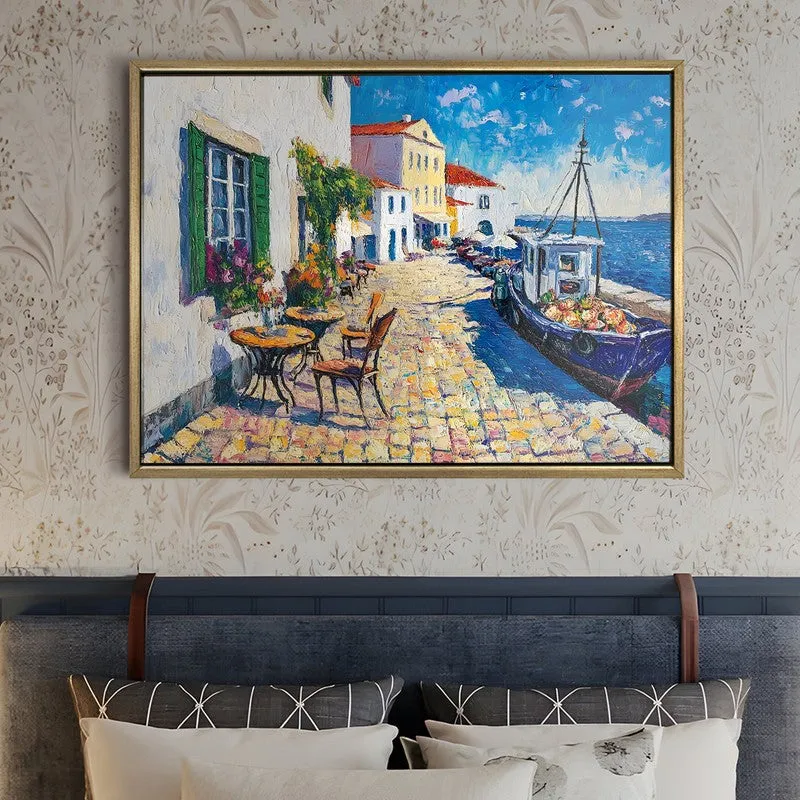 Cafe Promenade Canvas Wall Painting With Frame media 5