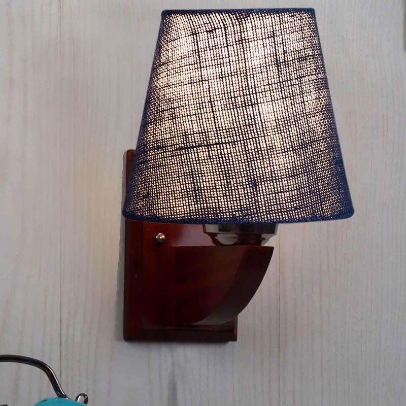 Midnight Mist Conical Wooden Wall Lamp