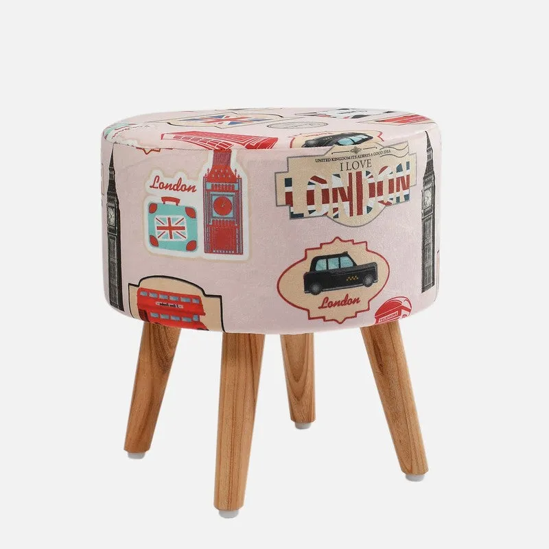 Cityscape Abstract Velvet Ottoman - Multicolor media 3