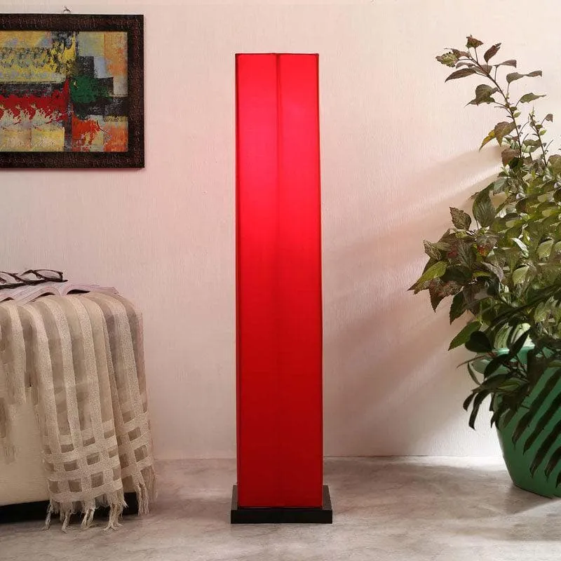 Twilight Red Fabric Wooden Floor Lamp media 3