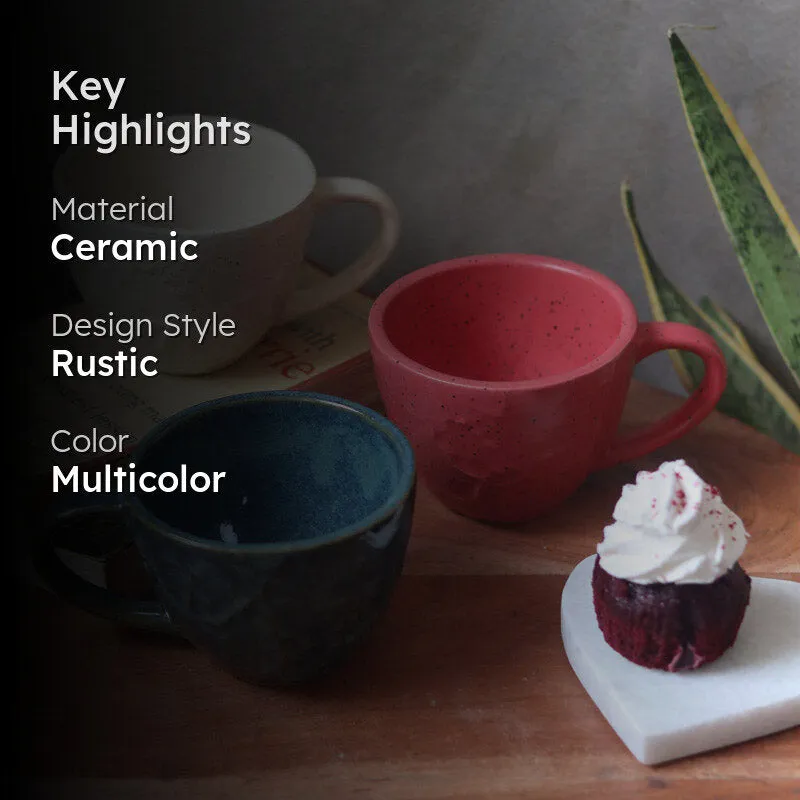 Meva Ceramic Tea Cup (230 mL Each) - Set of Three media 2