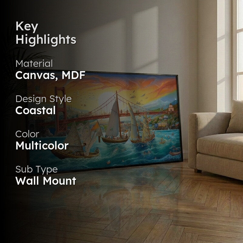 Bay Breeze Voyage Canvas Wall Painting With Frame media 2