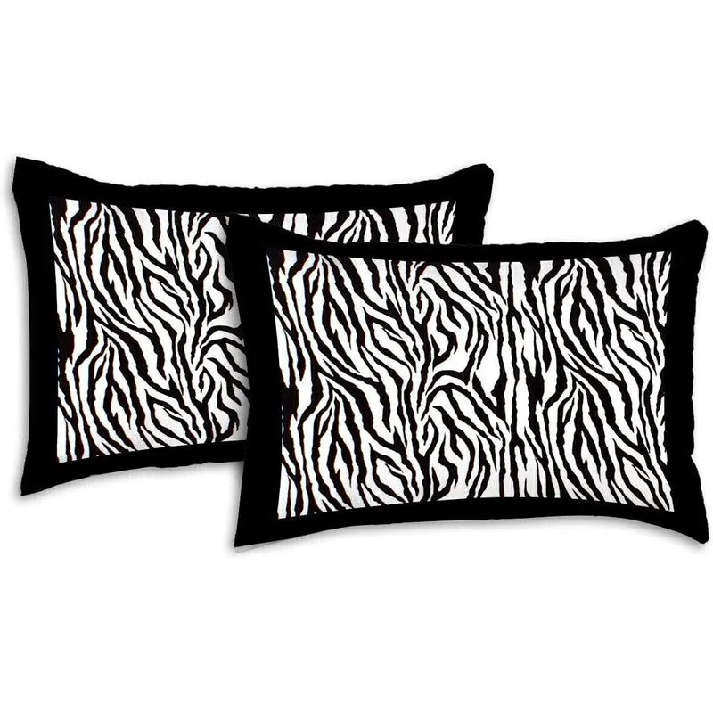 Abstra Cotton Bedsheet (Black,White) - 240 TC media 4