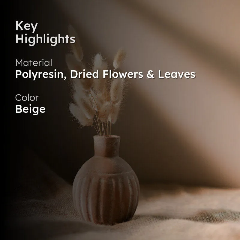 Dried Bunny Tails With Ridges Vase - Two Piece Set media 2