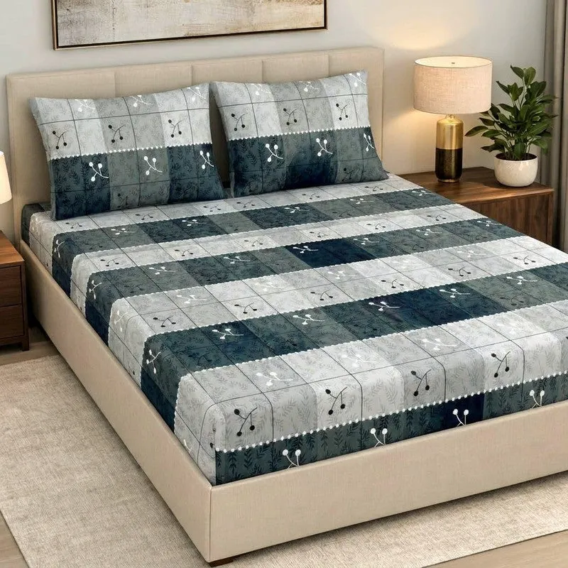 Bloom Lines Cotton Bedsheet - 300 TC media 1