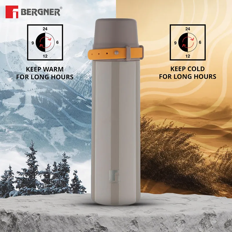Bergner Silque Double Walled Hot & Cold Flask (Brown) - 500 mL media 4
